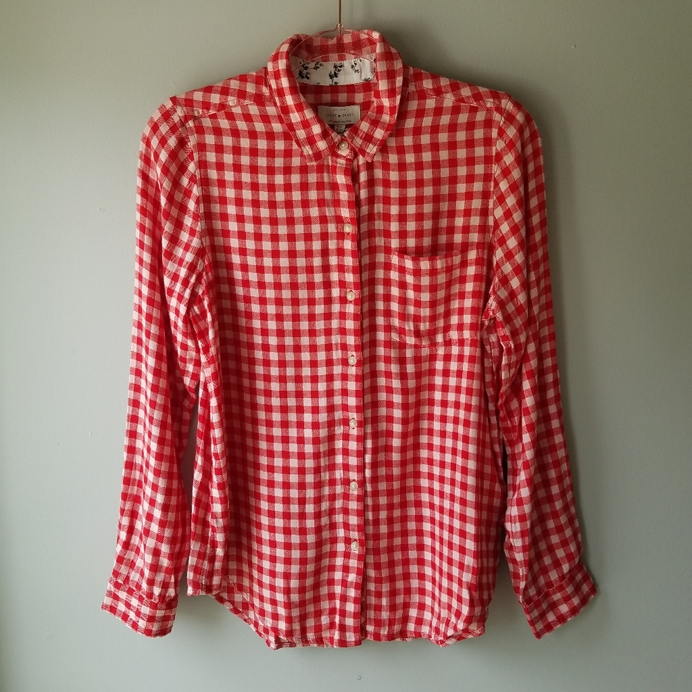 Lucky Brand Red Plaid Flannel NWT Size Small